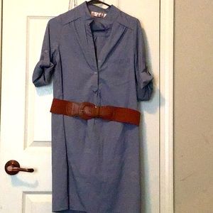 Blue Jean colored button up mini dress